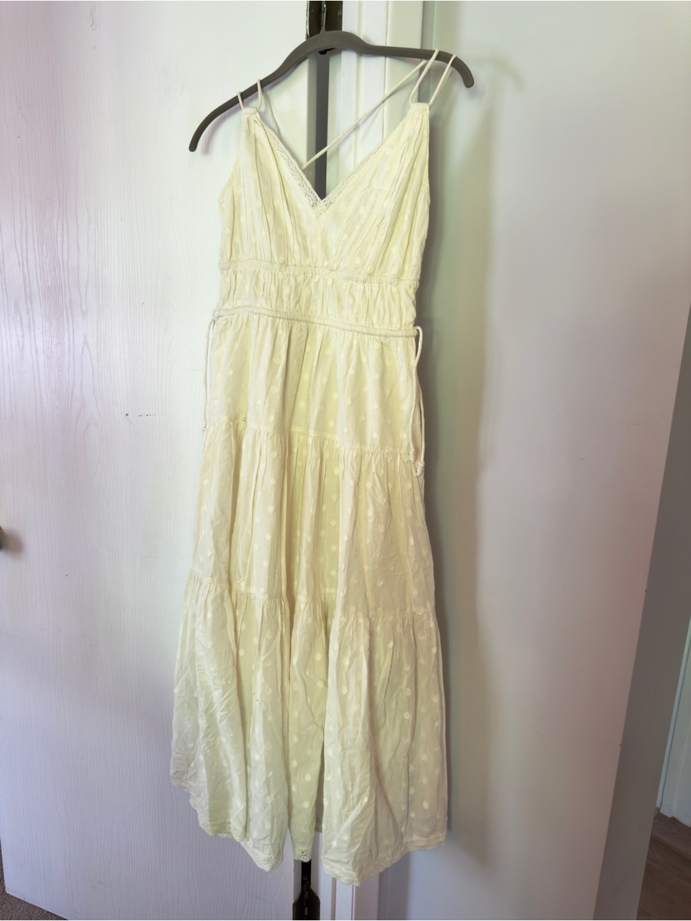 Ulla Johnson Freya Jacquard Tiered Cotton Ivory Cream Dress - Picture 2 of 5